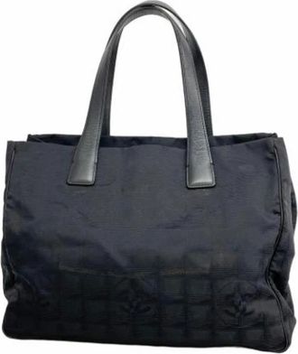 Chanel Pre-owned Tote Bags, female, Black, Size: ONE SIZE Pre-owned Vintage Nylon Tote Bag