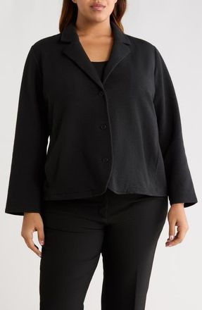 Eileen Fisher Textured Blazer in Black at Nordstrom, Size 3 X