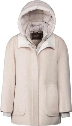 Moorer Natisha-Cwb - Dames - Parka Jassen - Beige - M - Wol - Jassen