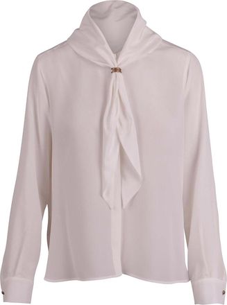 Max Mara Silk Shirt with Scarf and Neck Clip