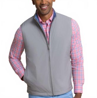 Southern Tide Harbor Reversible Vest In Steel