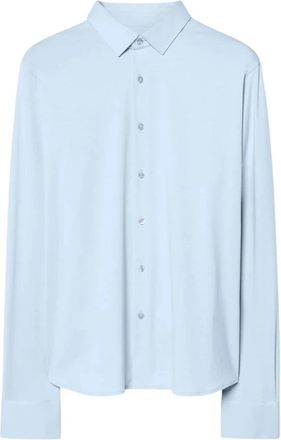 Roberto Ricci Design Long Sleeve Jersey Shirt - Heren - Zakelijke Overhemden - Blauw - L - Katoen - Overhemden