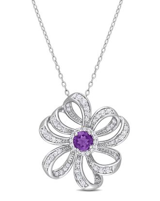 Rina Limor Silver 2.03 Ct. Tw. Gemstone Pendant Necklace