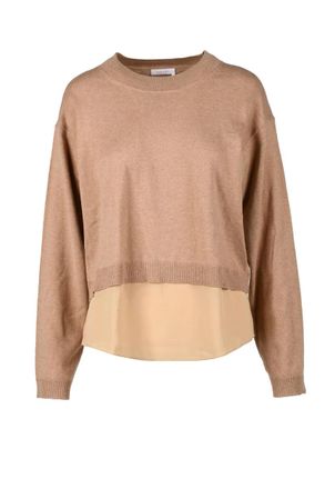 See By Chlo&eacute; Beige Knitwear Top with Layered Hem