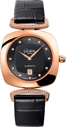 Glashütte Original Glashutte Pavonina Quartz Diamond Black Dial Ladies Watch 1-03-01-28-05-30