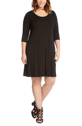 Karen Kane Scoop Neck Jersey Dress in Black at Nordstrom, Size 3X