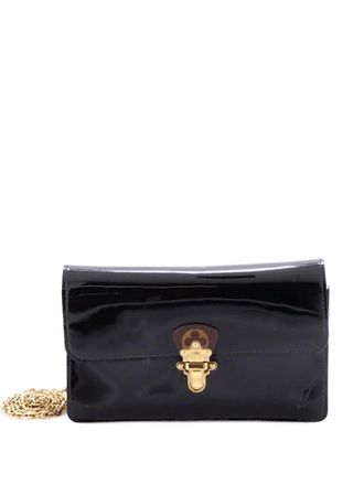 Louis Vuitton Cherrywood Chain Wallet Vernis with Monogram Canvas crossbody bag - Zwart