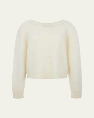 Bernadette Solene Pearly Low-Back Cashmere Sweater
