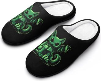Generic Cthulhus Cat Cotton Slipper for Women Indoor Outdoor House Shoes Anti-Skid Slippers with Rubber Sole