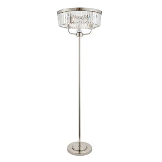 Netlighting Ascoli Glass Floor Lamp & Cut Glass 3 x 6W LED E14 in Grey