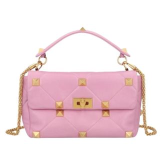 Valentino Pre-owned Handbags, female, Pink, Size: ONE SIZE Pre-owned Roma Stud Shoulder Bag