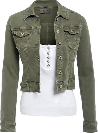 SS7 New Womens Fitted Denim Jacket Ladies Stretch Khaki Jean Jackets Size 8 10 12 14 (16, Washed Khaki)