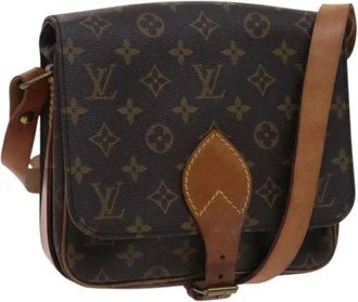 Louis Vuitton Tweedehands Canvas Louis Vuitton tassen - Dames - Vintage Schoudertas - Bruin - ONE Size - Leer - Vintage