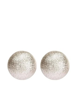 Brunello Cucinelli textured round earrings - Argento