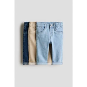 H&M 3-pack Comfort Stretch Skinny Fit Jeans in Denim Blue/beige at Nordstrom, Size 12M