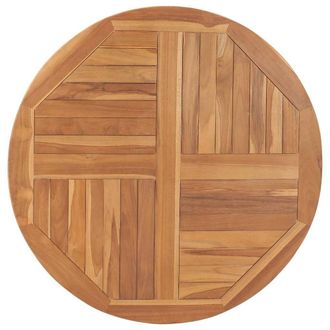 Berkfield Home Table Top Solid Teak Wood Round 2.5 cm 90 cm in Brown