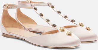 Chlo&eacute; Celeste embellished satin flats