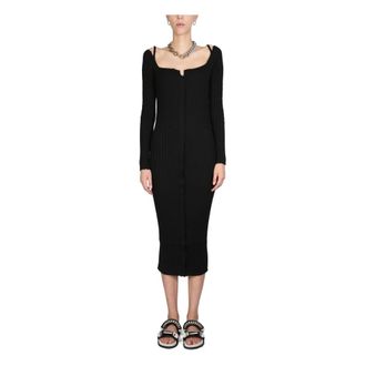 Philosophy di Lorenzo Serafini Midi Dresses, female, Black, Size: 2XS Fitted Knit Midi Dress