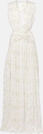 Costarellos Abito lungo in jacquard di seta