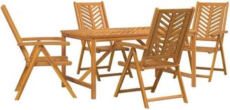 vidaXL Conjunto De Comedor De Jard&iacute;n 5 Pcs Marr&oacute;n Vidaxl