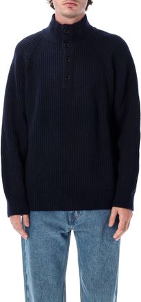 Filson Ribbed Knit High Neck Button Sweater