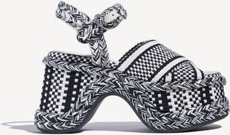 Amambaih Jose High Platform Sandals in Ivory Black at Nordstrom, Size 40