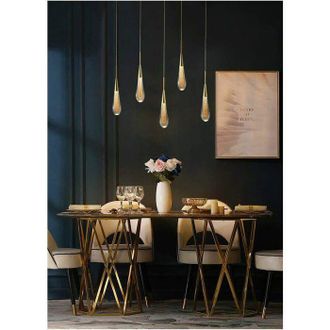 OEM L&aacute;mpara Colgante Led, L&aacute;mpara Colgante De Cristal Con Forma De L&aacute;grima De Dise&ntilde;o Creativo, L&aacute;mpara De Techo Led Moderna De Cristal Dorado, Adecuada Pa