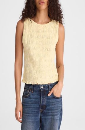 Madewell Smocked Tank Top in Sheer Pineapple at Nordstrom, Size Xx-Large