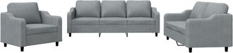 vidaXL Juego De Sof&aacute;s Con Cojines 3 Piezas Tela Gris Claro Vidaxl