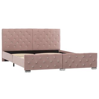 vidaXL Estructura De Cama Sin Colch&oacute;n Terciopelo Rosa 160x200 Cm Vidaxl