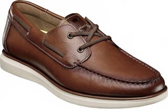 Florsheim Mens Tropics Elastic Lace Moc Toe Boat Shoe In Cognac