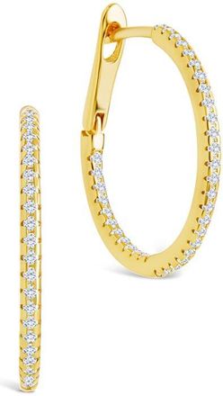Sterling Forever Lilia Cubic Zirconia Infinity Hoop Earrings in Gold at Nordstrom