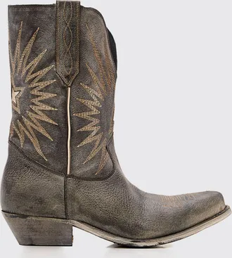 Golden Goose Stivali texani Wish Star in pelle con ricamo a stella ed effetto usurato