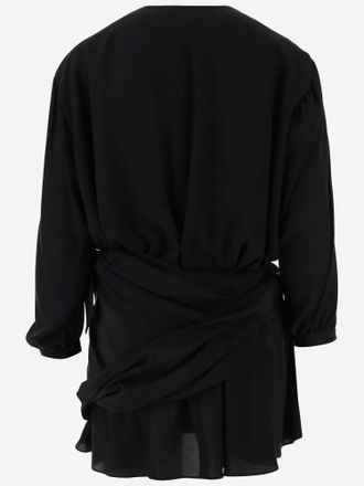 Balenciaga Draped Silk Dress - Black