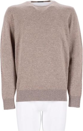 BOSS Brown Relaxed Crewneck Cashmere Sweater