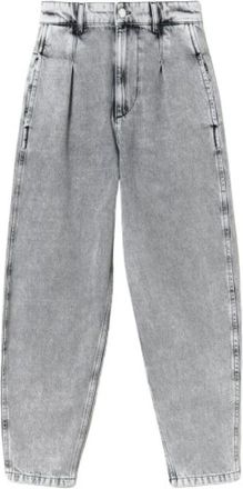 Twinset Hoge Taille Wortel Fit Denim Jeans - Dames - Loose Fit Jeans - Grijs - W30 - Denim - Jeans