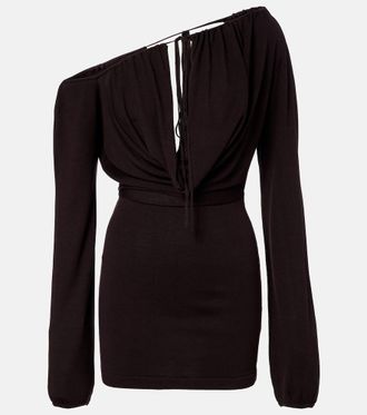 Aya Muse Sola asymmetric draped silk-blend minidress