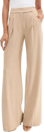 Veronica Beard Womens Marbeau Wide Lg Pant In Stone Khaki