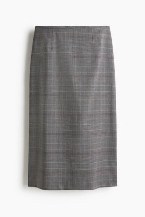 H&M Bleistiftjupe - Grau/Hahnentrittmuster