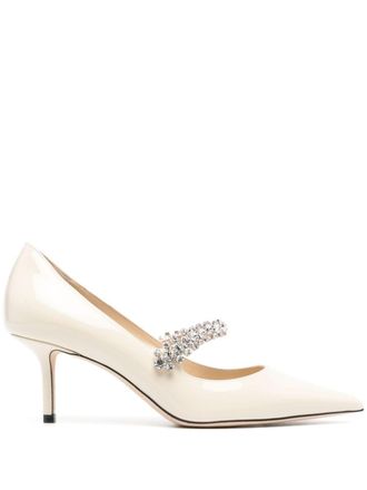 Jimmy Choo London Mules Bing in pelle verniciata 65mm - Toni neutri