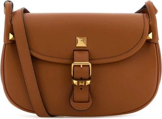 Valentino Garavani Tassen, Dames, Bruin, ONE Size, Leer, Flaneuse Crossbodytas