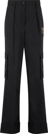 Moschino Broeken, Dames, Zwart, XL, Katoen, Flared Broeken