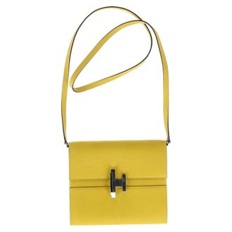 Hermès Pre-owned Womens Cinhetic To Go Shoulder Bag in Yellow Leather - One Size