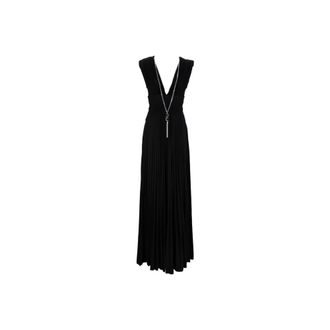 Elisabetta Franchi Maxi Dresses, female, Black, Size: S Chic Zipper Hook Long Dress