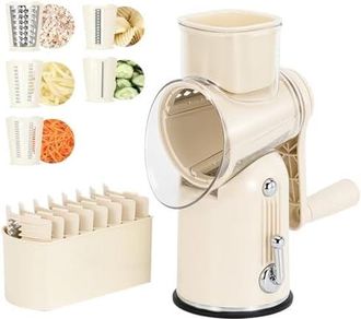 OEM Rallador De Queso Manual, Cortador De Verduras Con 5 Cuchillas Reemplazables, Rallador De Tambor Giratorio Y Trituradora De Hielo Para Batidos, F&aacute;cil 