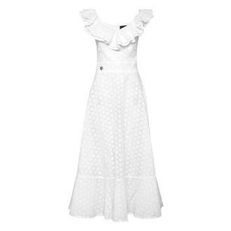 Philipp Plein Dames, Jurken, Wit, Maat: XS Katoen