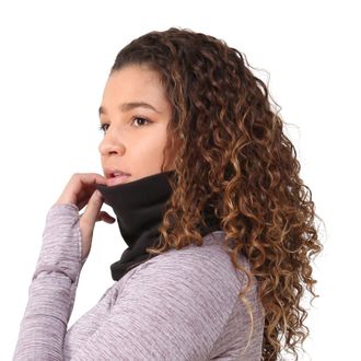 TrailHeads Micro Fleece Neck Warmer | Winter Neck Gaiter | Contoured Tube Scarf - black