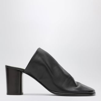 Christophe Lemaire Brown lambskin mules with block heel