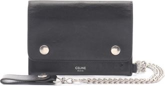 Celine Black Leather Chain/Shoulder Wallet (Pre-Owned)