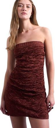 Topshop Strapless Minidress in Brown at Nordstrom Rack, Size 10 Us (Fits Like 10-12)